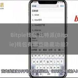 Bitpie钱包 比特派(Bitpie)钱包有哪些隐藏功能？