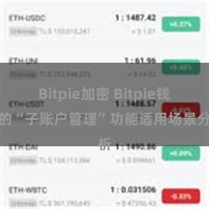 Bitpie加密 Bitpie钱包的“子账户管理”功能适用场景分析