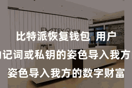 比特派恢复钱包  用户不错通过助记词或私钥的姿色导入我方的数字财富