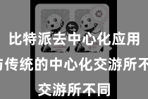 比特派去中心化应用  与传统的中心化交游所不同